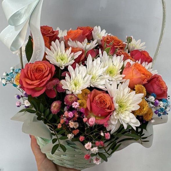 Композиция в корзине «Оранжевое настроение»  в Коктебеле