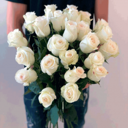 21 белая роза, лента