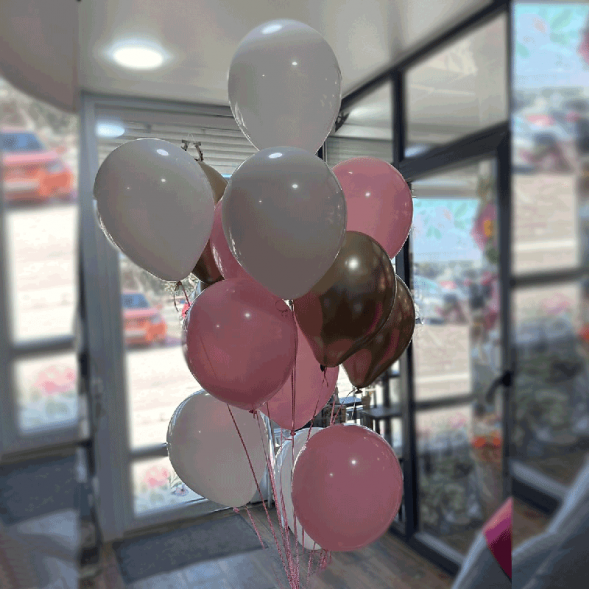 Фонтан из 15 гелиевых шариков микс в Коктебеле